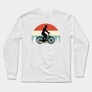 Cyclist Retro Vintage Sunset Style Long Sleeve T-Shirt